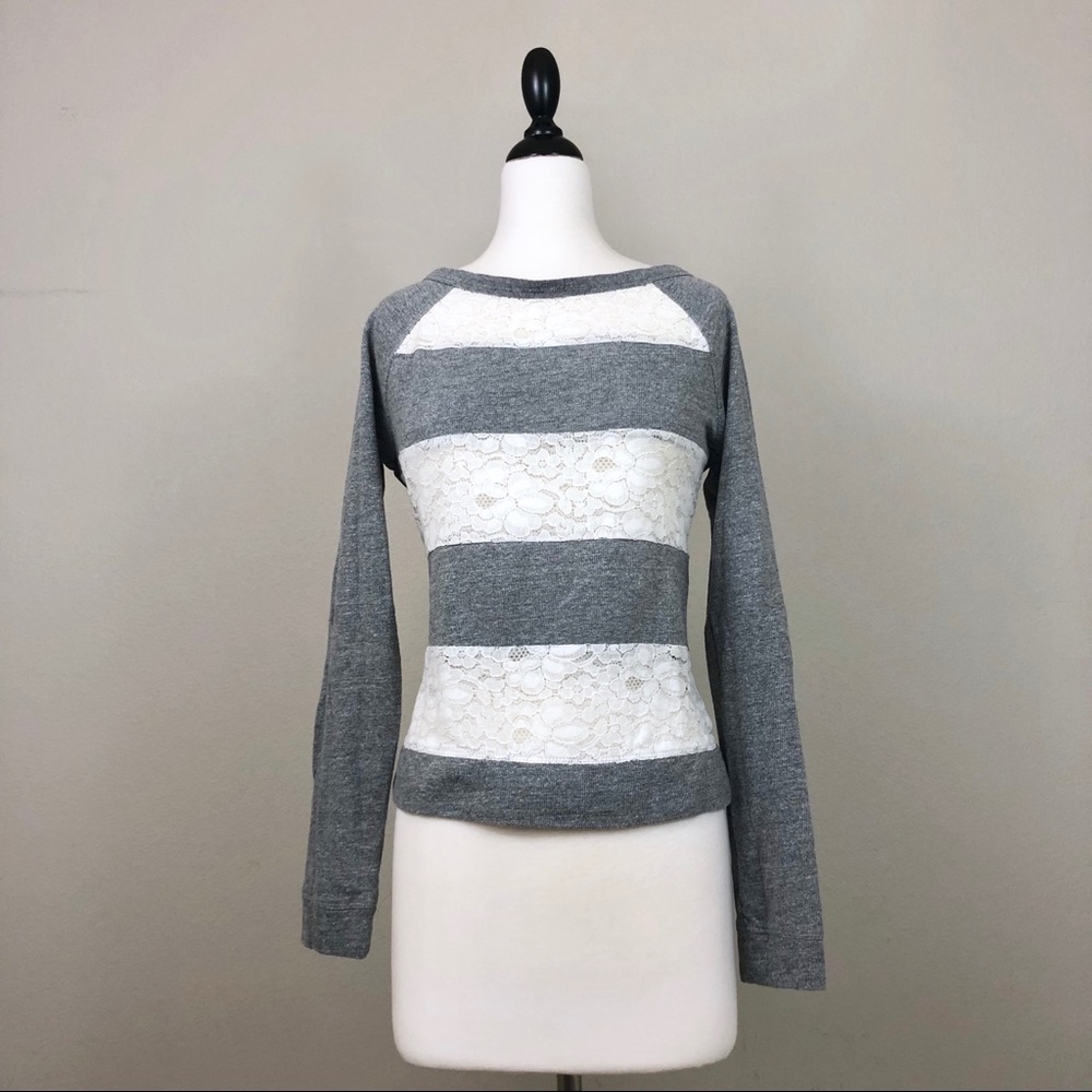 LC Lauren Conrad French Terry & Lace Sweatshirt